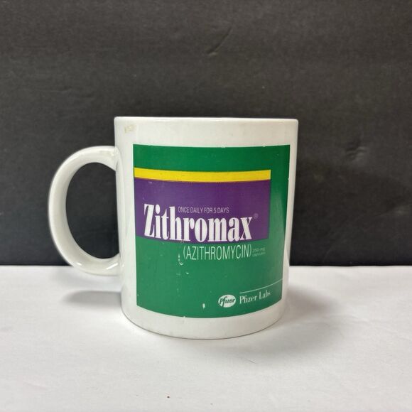 Coffee Mug Cup Advertising Pfizer Pharma Med Zithromax - Picture 1 of 9
